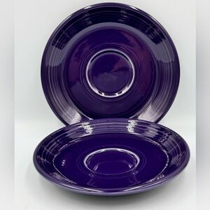 2 Fiesta Homer Laughlin Plum Purple Saucers